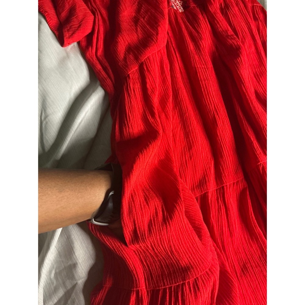 Knox Rose Boho Red Embroidered Tiered Dress Size Large Festival Cottagecore - Picture 10 of 10